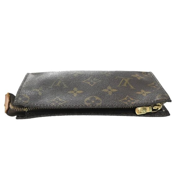 LOUIS VUITTON LV Logo Bucket PM Pouch Bag Monogram Leather Brown Gold 04EF782 - Picture 5 of 13